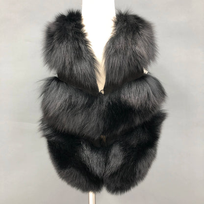 Girls' Genuine Fox Fur Vest - High-End Winter Gilet