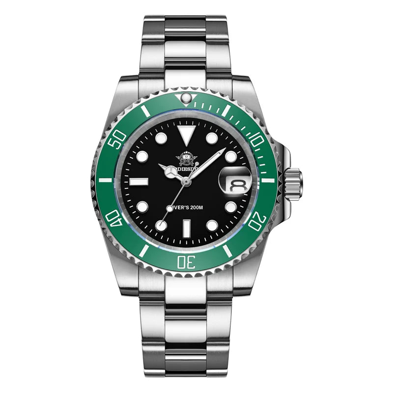 ADDIESDIVE 200M Waterproof Men's Stainless Steel Quartz Dive Watch