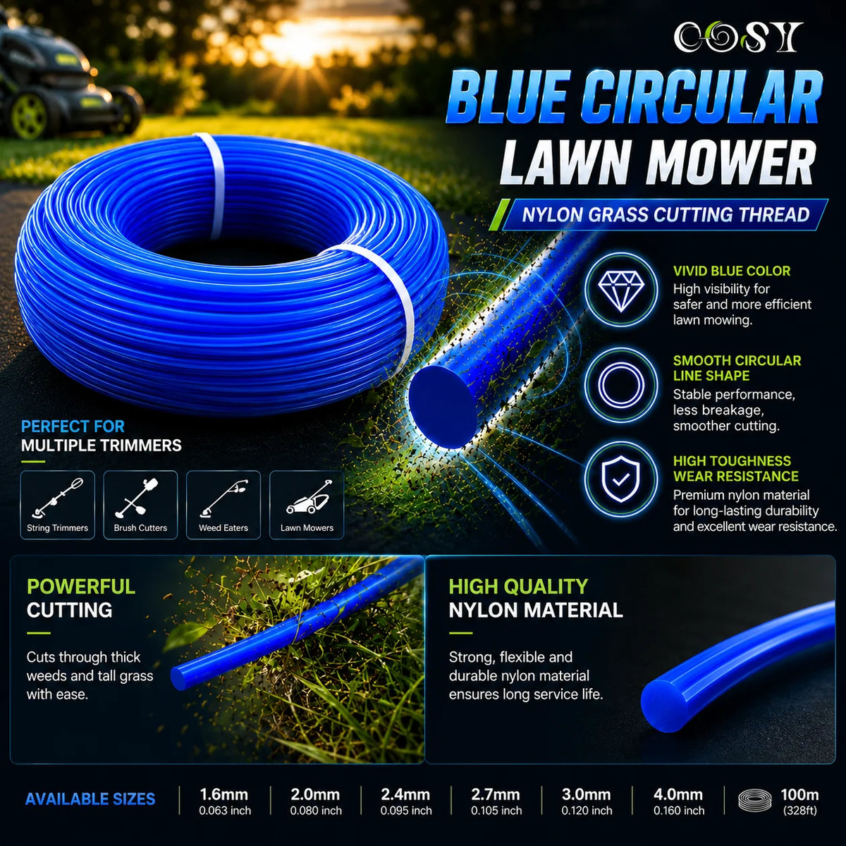 Heavy-Duty Nylon String Trimmer Line Roll