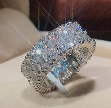 Elegant 925 Sterling Silver Big Water Drop Zircon Stone Ring