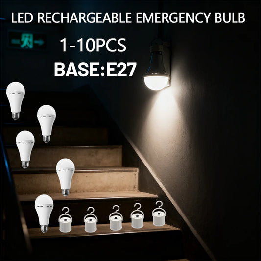 9W Rechargeable Emergency LED Light Bulb with 1500mAh Backup Battery