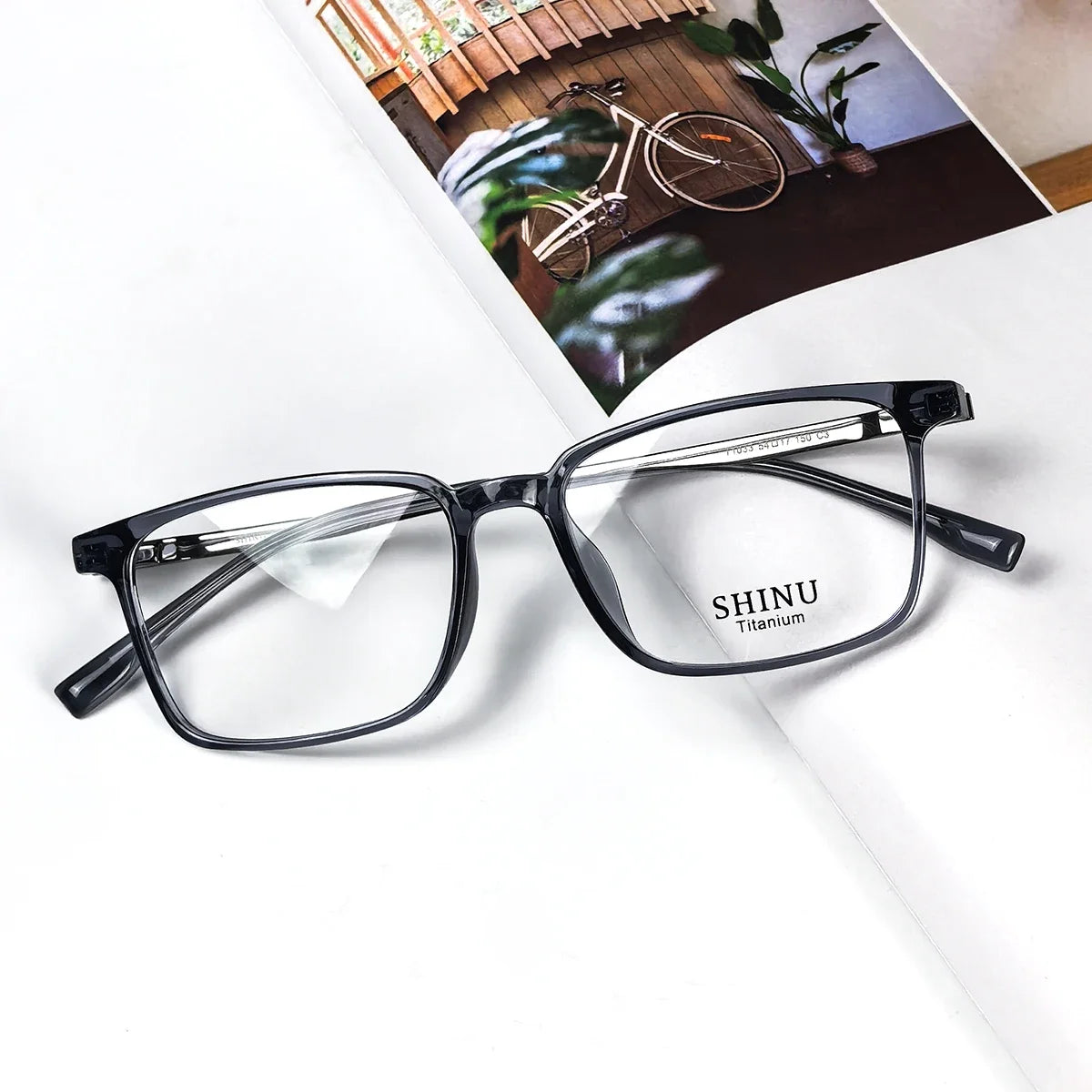 SHINU Men’s Intelligent Progressive Multifocal Reading Glasses – Titanium Square Frames