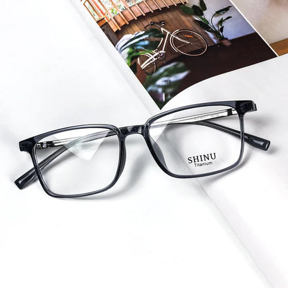 SHINU Men’s Intelligent Progressive Multifocal Reading Glasses – Titanium Square Frames