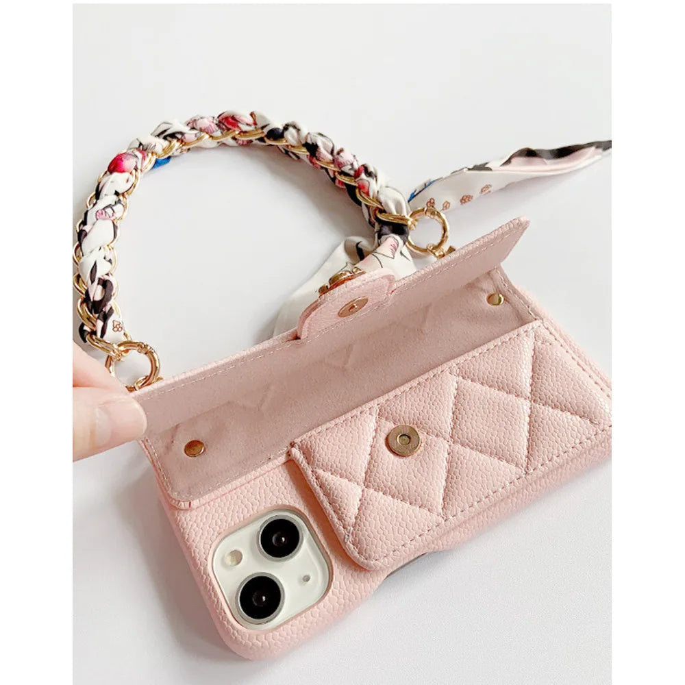 3D Camellia Leather Cover for iPhone