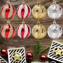 Electroplated Spiral Red White Christmas Balls
