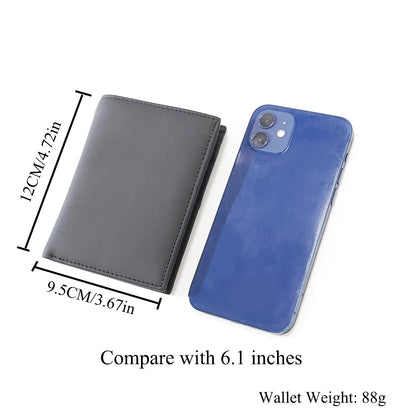 Men's Genuine Leather Bifold Wallet with Zipper Coin Pocket