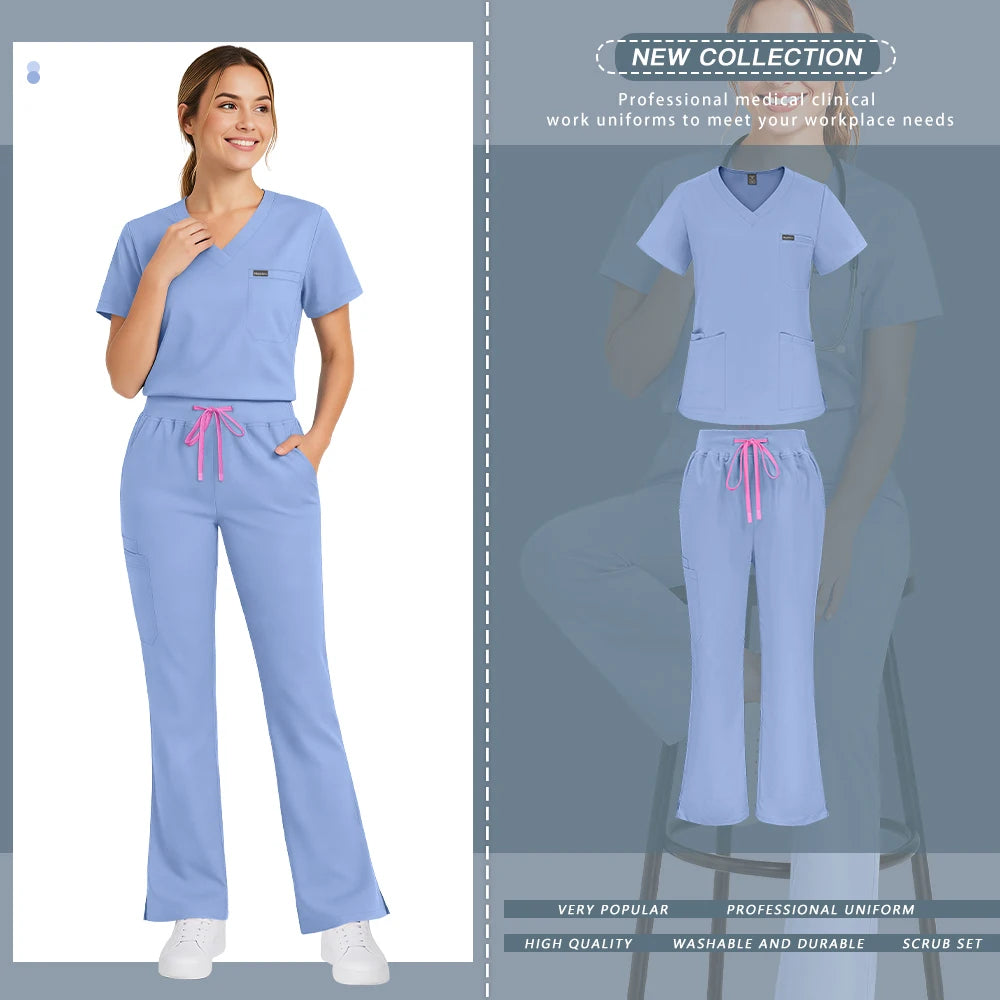 Bioscrubs Women's Ultra-Soft Medical Scrubs Set (Top & Pants)