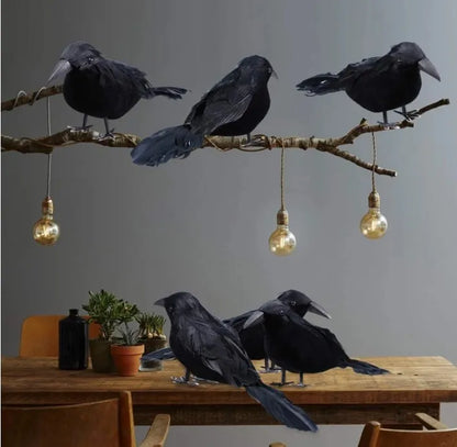 6Pcs Realistic Artificial Black Crow Halloween Props