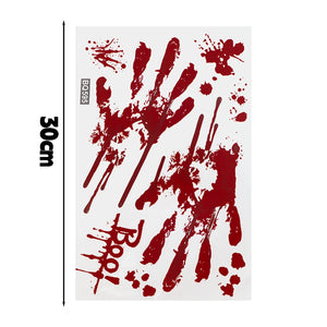 Halloween Decoration Reusable Bloody Handprint Footprint Horror Sticker
