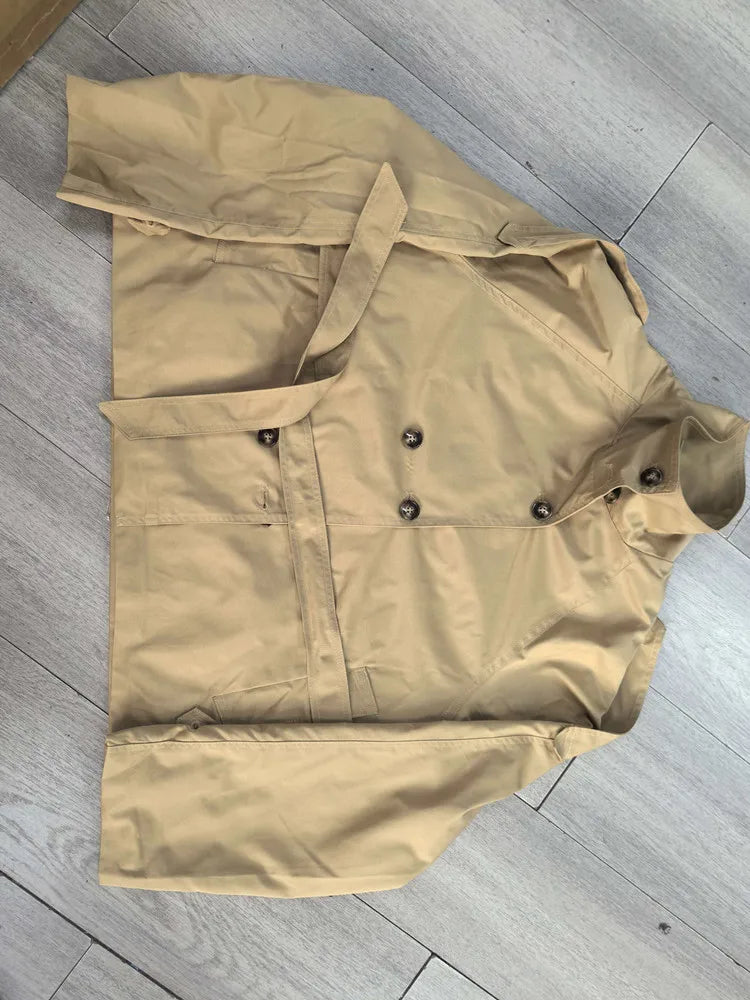 Women's Belted Cropped Trench Jacket