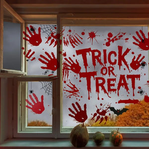 Halloween Decoration Reusable Bloody Handprint Footprint Horror Sticker