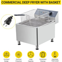 11L Stainless Steel Deep Fryer with Basket