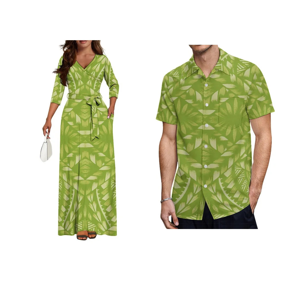 V-Neckline With Pocket Waistband Dress or Short-sleeved Shirt