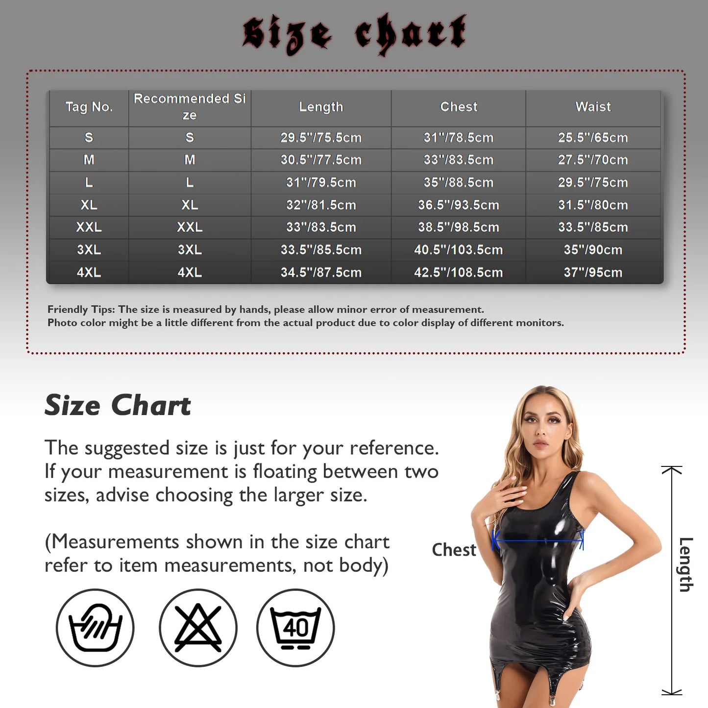 Wetlook Latex Sleeveless Mini Dress with Metal Clips