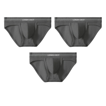 3Pcs Men's Waffle Cotton Support Pouch Briefs - Breathable Anti-Sweat Underwear