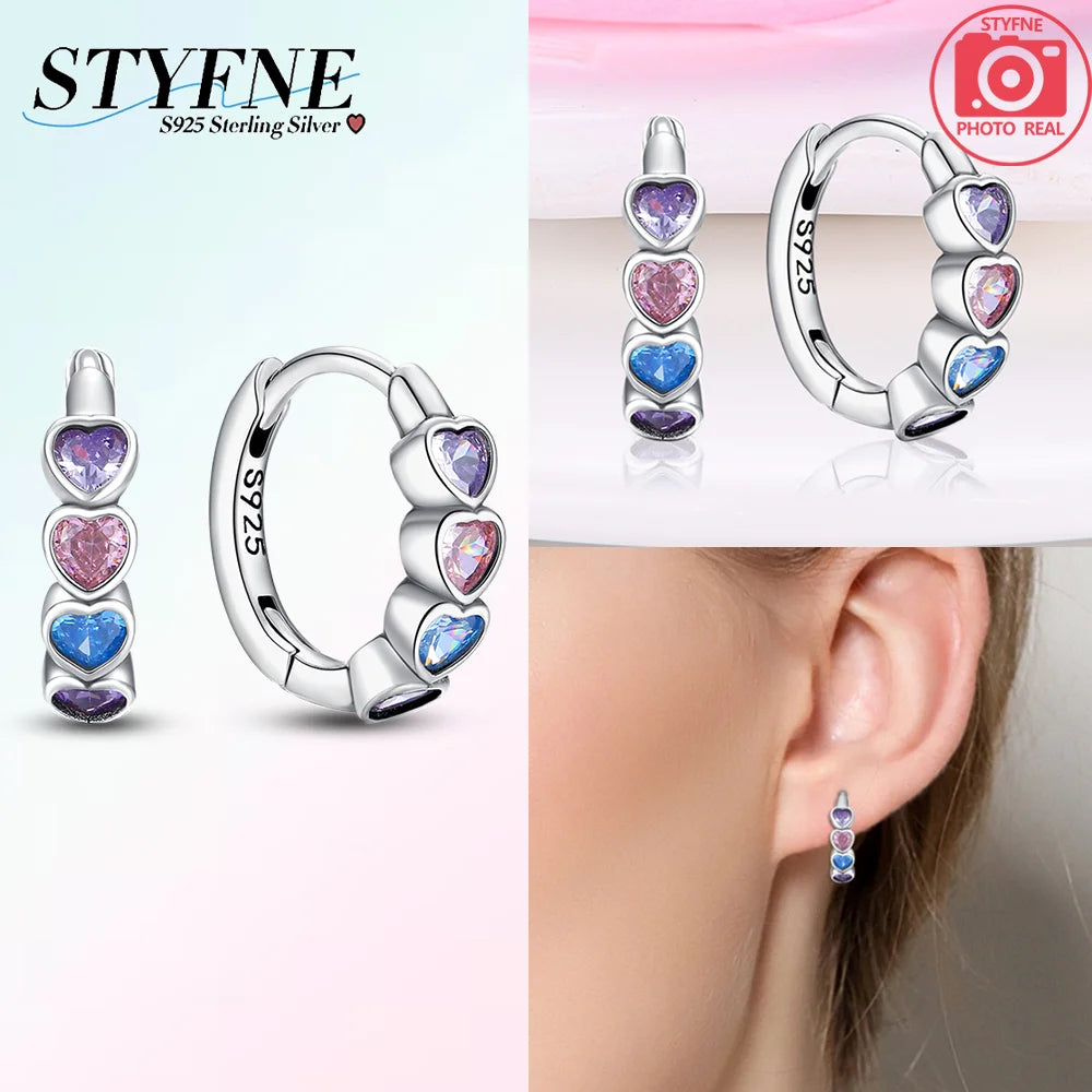 925 Sterling Silver Dancing Bee Hoop Earrings – Cute Enamel Zircon Jewelry