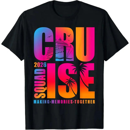 Cruise Squad 2026 Tie Dye Sunset T-Shirt – Vacation & Family Matching Tee