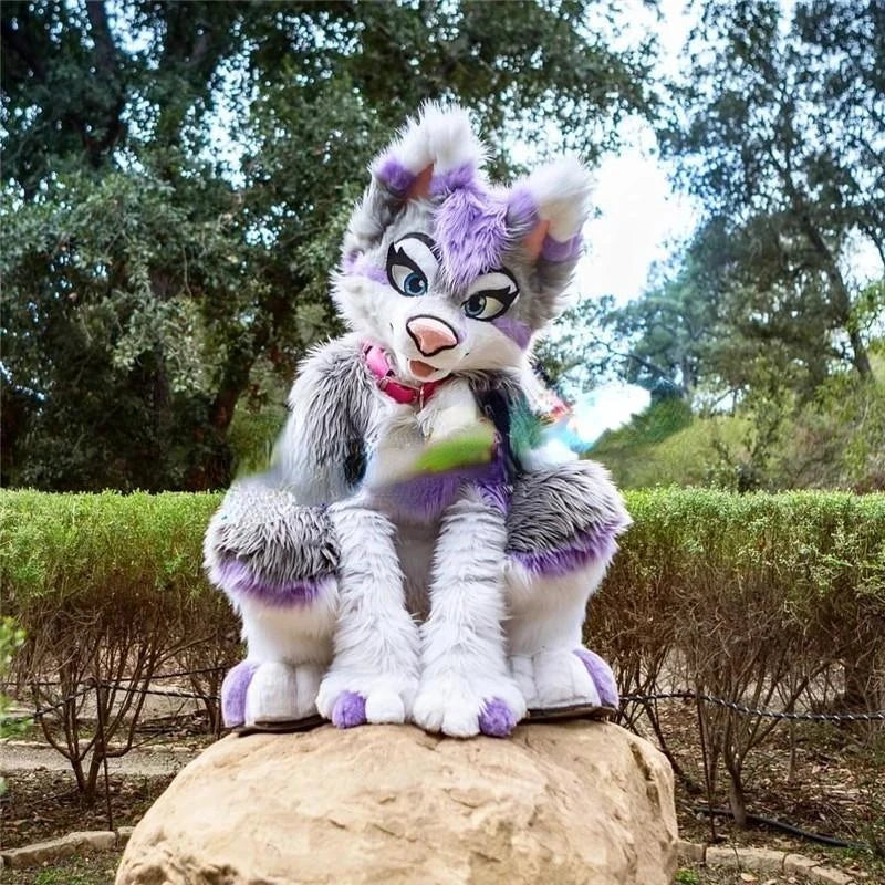 Adult Grey Husky Fursuit Fullsuit – Anime Cosplay Costume