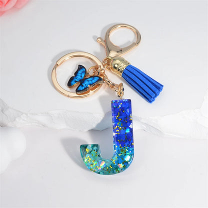 Alphabet Tasseled Keychain
