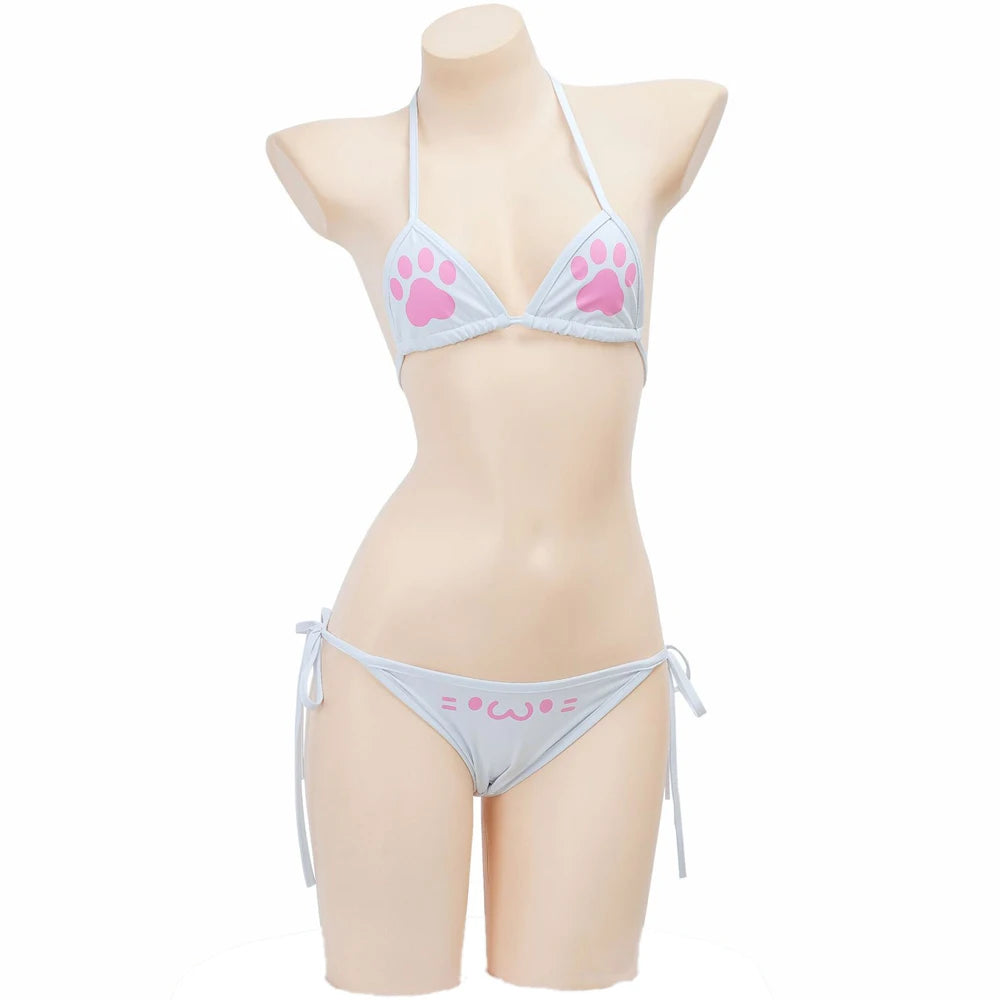 Kawaii Cat Paw Bikini Cosplay Swimsuit Set
