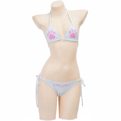 Kawaii Cat Paw Bikini Cosplay Swimsuit Set