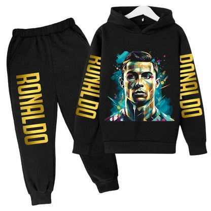 Ronaldo Print Hoodie + Pants Suit Set