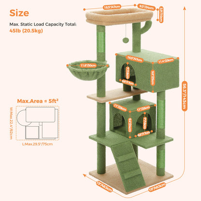 PAWZ Road Multi-Level Cat Tree Tower - 41" Indoor Cat Condo with Plush Perch & Sisal Scratching Posts