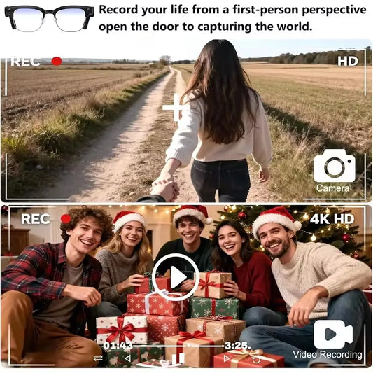 8MP Ultra-Wide HD Camera Smart Glasses