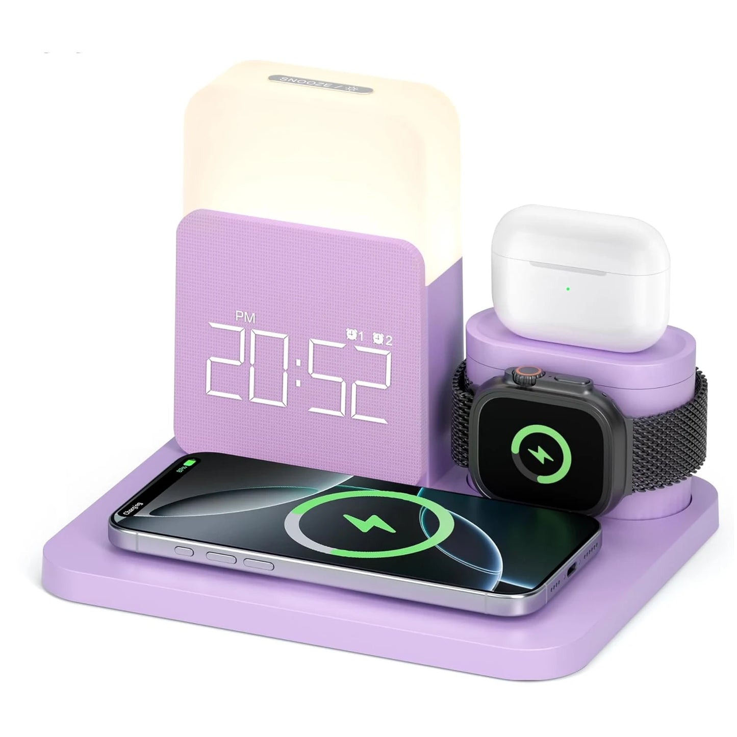 7-in-1 MagSafe Alarm Clock Charger-Wireless Station