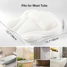 4D 6 Non-Slip Suction Cups Contouring Ergonomic Design Bathtub Neck Pillow