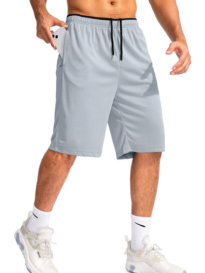 Men's Lightweight Quick-Dry Athletic Shorts with Drawstring