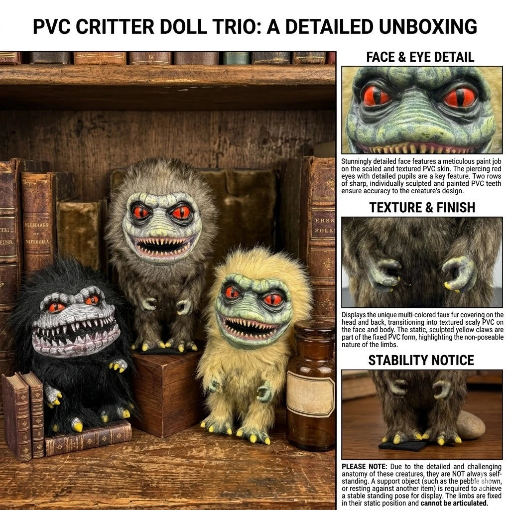 Realistic Movie Critters Monster Doll Figurine