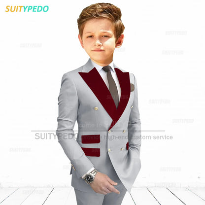 Slim Fit Peaked Lapel Formal Blazer and Pants Two Piece Suit