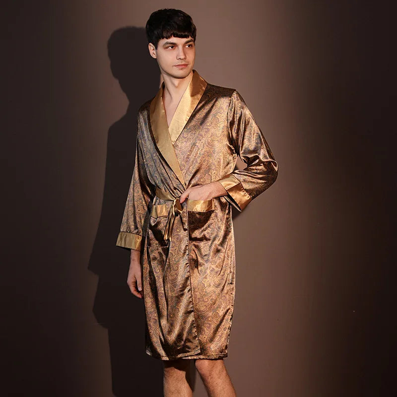 Thin Printed One-piece Robe
