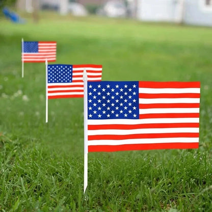 50-Piece Handheld Mini American Stick Flags (5.5" x 8.2")