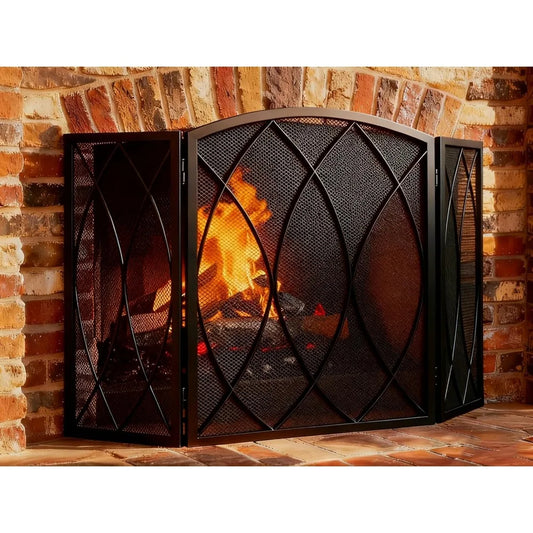 3 Panel Foldable Fireplace Screen 48" W x 29.5" H