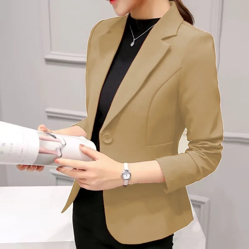 Women's Formal Slim Fit Notched Collar Blazer - Office Work Suit Jacket