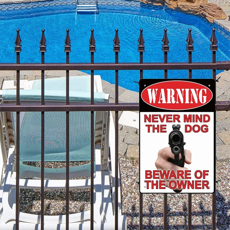 Warning Tin Sign - Vintage Private Property & Security Wall Plaque