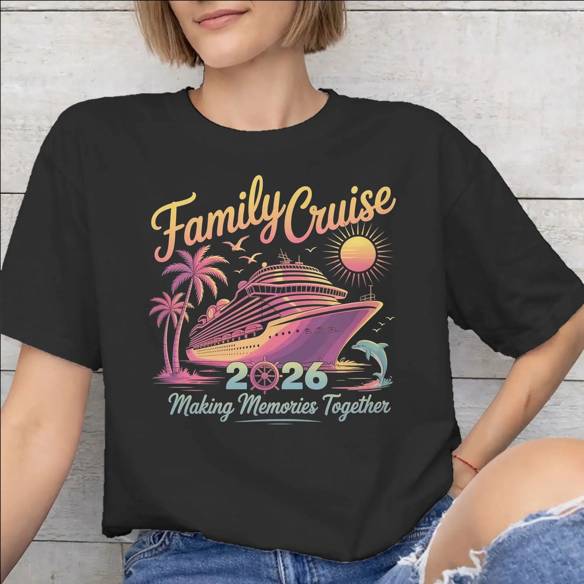 Summer Family Cruise 2026 Cotton T-Shirt – Matching Memories Vacation Tee