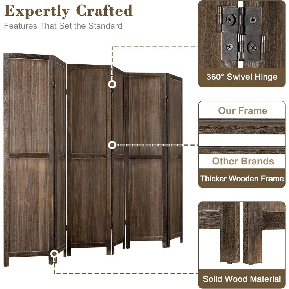 6 Panel Room Divider Screen