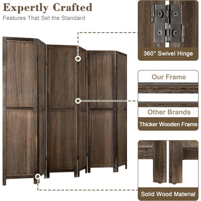 6 Panel Room Divider Screen