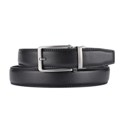 Leather Metal Automatic Buckle Belt