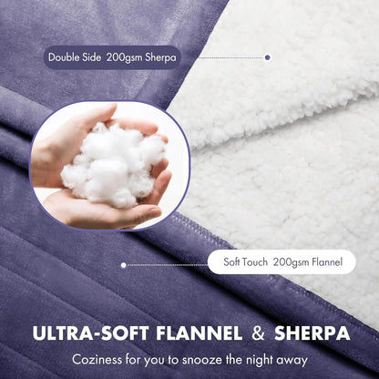 Queen Size Electric Heated Blanket with Dual Control 5 Heat Levels & Auto Off