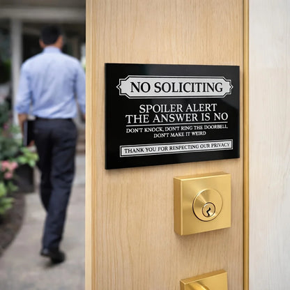Funny & Vintage Metal "No Soliciting" Door & Wall Sign