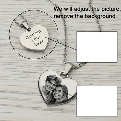 Picture Personalized Photo Love Heart Projection Pendant Necklace