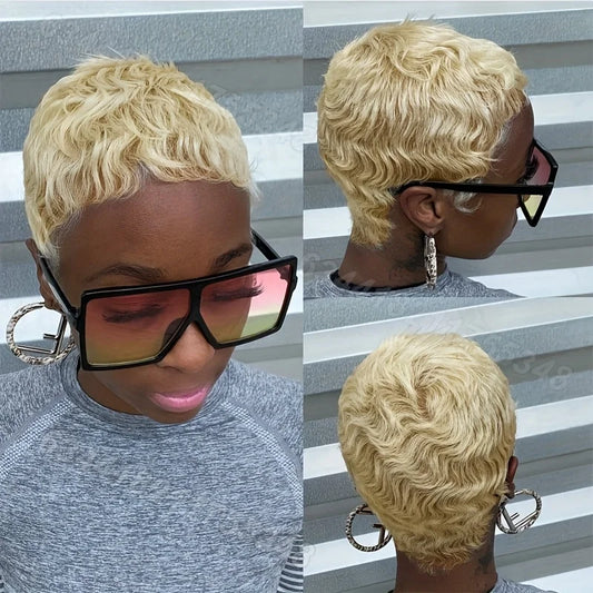 Pixie Cut 4" Short Straight Layered Wig