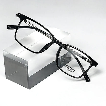 SHINU Men’s Intelligent Progressive Multifocal Reading Glasses – Titanium Square Frames