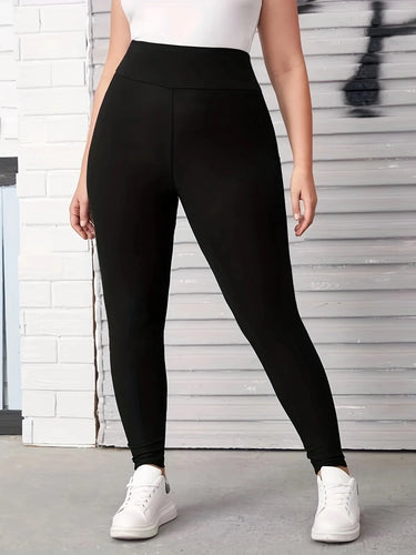 Solid Color Nine-point High-stretch Leggings