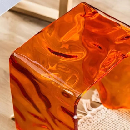 Modern Rainbow Acrylic Stool & Transparent Colorful Accent Bench