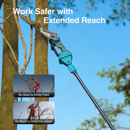 TaskStar 3-in-1 Telescoping Pole Pruner Electric Chainsaw w/2 4.0Ah Rechargeable Batteries